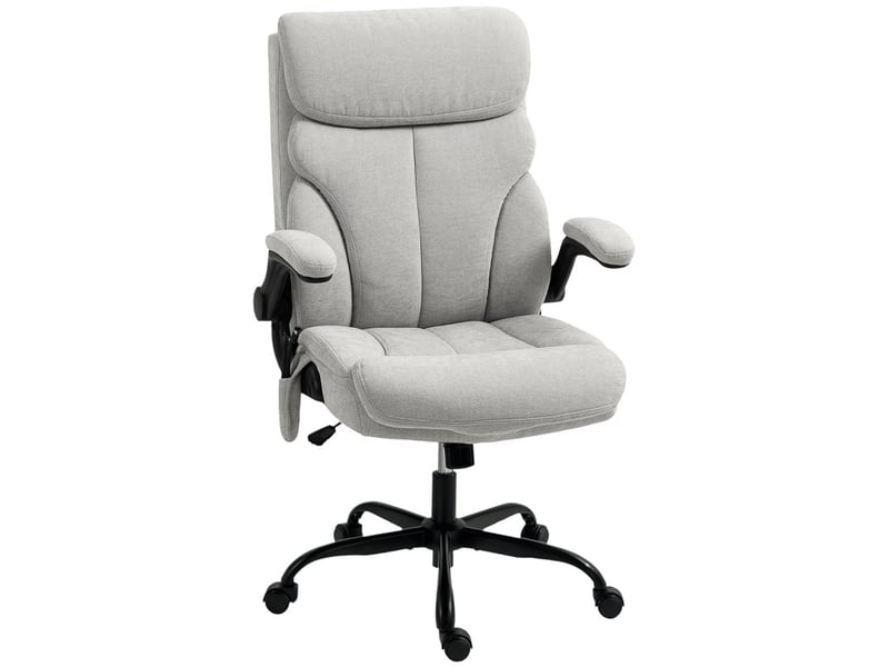 Chaise de bureau olonea massage hauteur réglable accoudoirs abattables gris - Conforama A