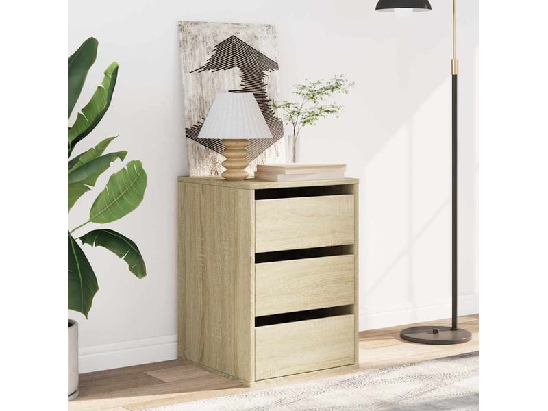  Commode chambre adulte, commode d'angle chêne sonoma 40x41x58 cm bois d'ingénierie  - Conforama C