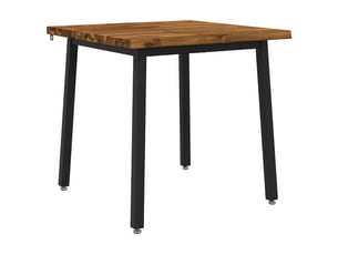 Table à manger 70x70x75 cm bois d'acacia massif naturel et noir carré shl53382