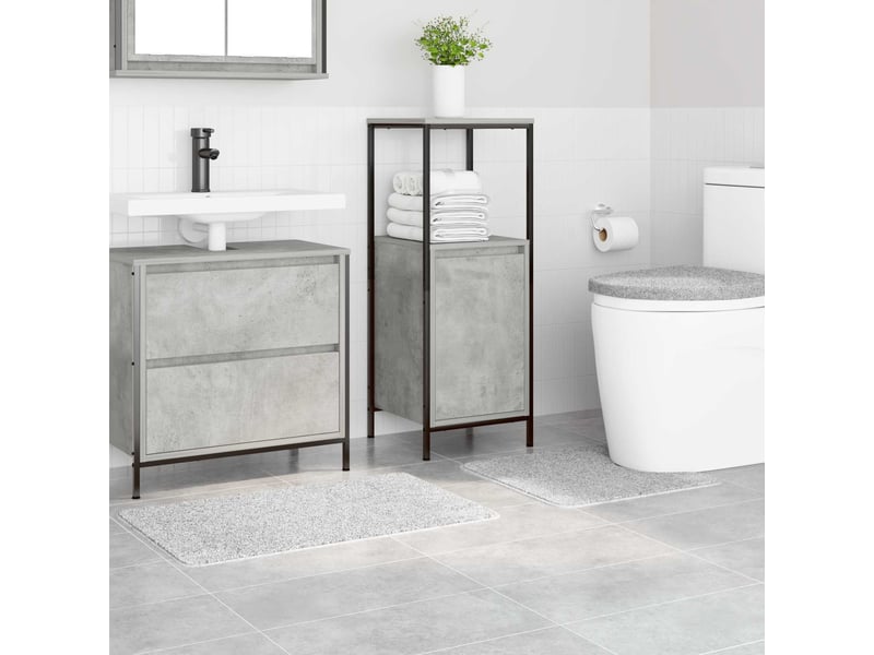  Ensemble de tapis de bain antidérapants 3 pc gris 50 x 80 cm pp cf64752  - Conforama C