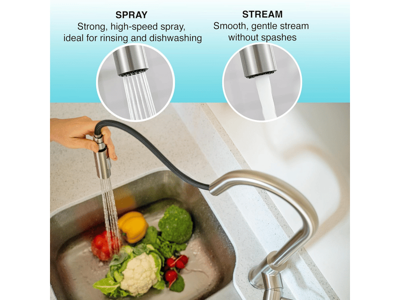  Tête de rechange pour robinet de cuisine - compatible avec les douches extractibles - argentée, 1 pièce  - Conforama C