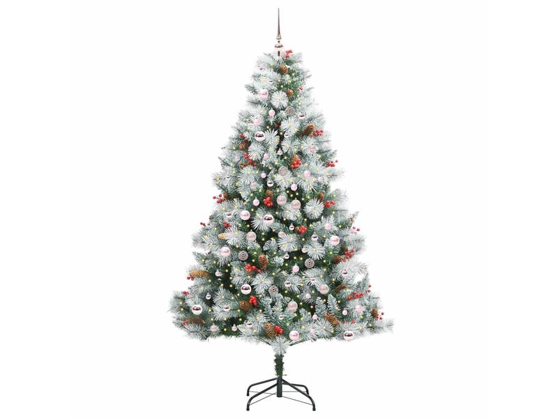 Sapin de noël - arbre de noël artificiel vert et blanc 210 cm - Conforama C