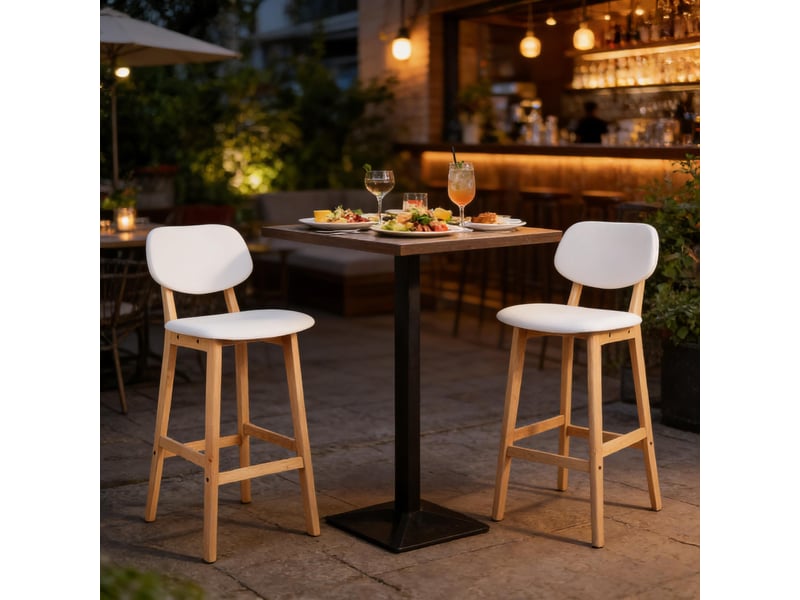  Tabourets de bar élégance lot de 2, stables, assise rembourrée épaisse, chaises salle à manger  - Conforama B