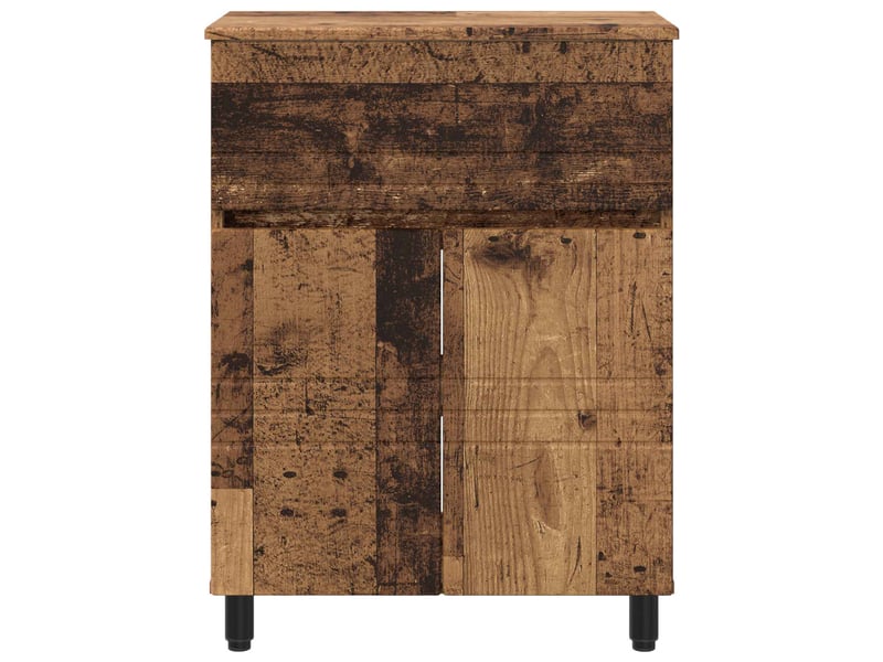  Unité de vanité de salle de bain, meuble de rangement bois ancien 60x35x80 cm  - Conforama E