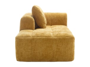 Canapé méridienne corda, jaune, sans montage, coussin moelleux, poches latérales, design élégant