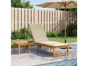 Coussin de transat, coussin pour bain de soleil gemert 100 % polyester crème 200 x 60 x 3 cm cf56145