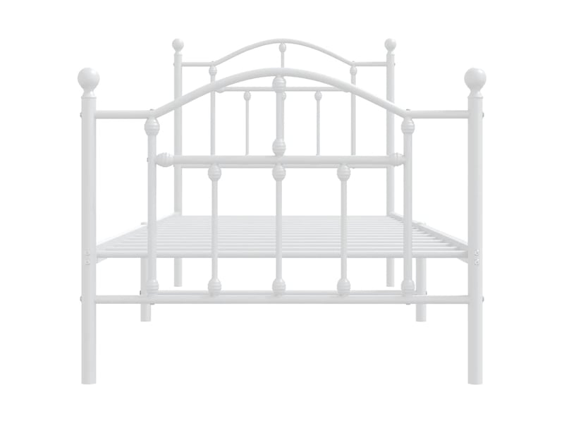  Lit simple- lit adulte -  cadre de lit métal sans matelas avec pied de lit blanc 90x190cm  - Conforama D