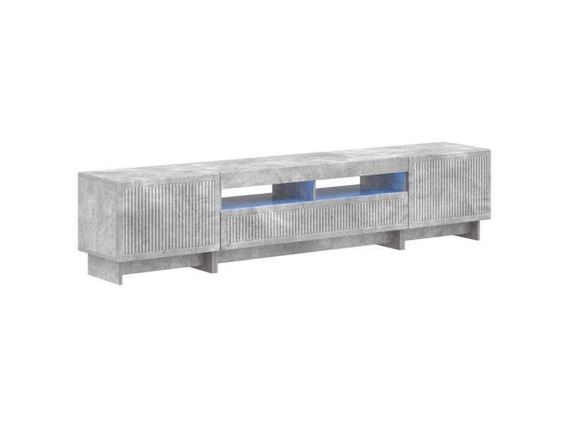  Meuble tv - banc tv - meuble de rangement led 5 pièces gris béton bois d'ingénierie  - Conforama A