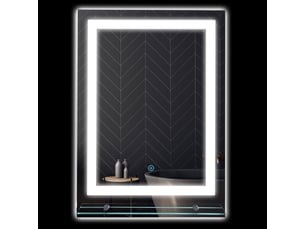 Miroir rond lumineux led de salle de bain ø 80 cm mural avec éclairage 3 couleurs interrupteur tactile 46w blanc argent