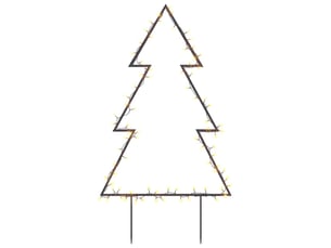 Décoration lumineuse arbre de noël avec piquets 80 led 60 cm
