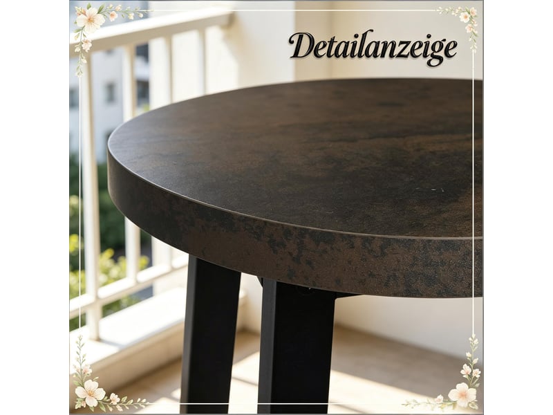  Tabourets de bar lot de 2 avec repose-pieds - lpospi - assise mdf, structure métal, industriel - noir et rouille  - Conforama E