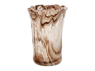 Vase marbré en verre pavel 24cm beige