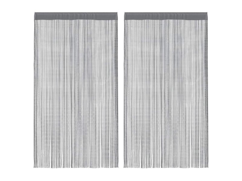  Lot de 2 rideaux à fils, rideaux de porte anthracite 140x250 cm cf44140  - Conforama A