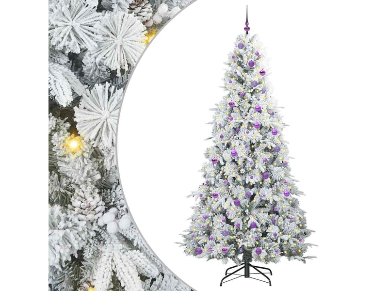  Sapin de noël - arbre de noël artificiel à branches articulées blanc 240 cm  - Conforama A