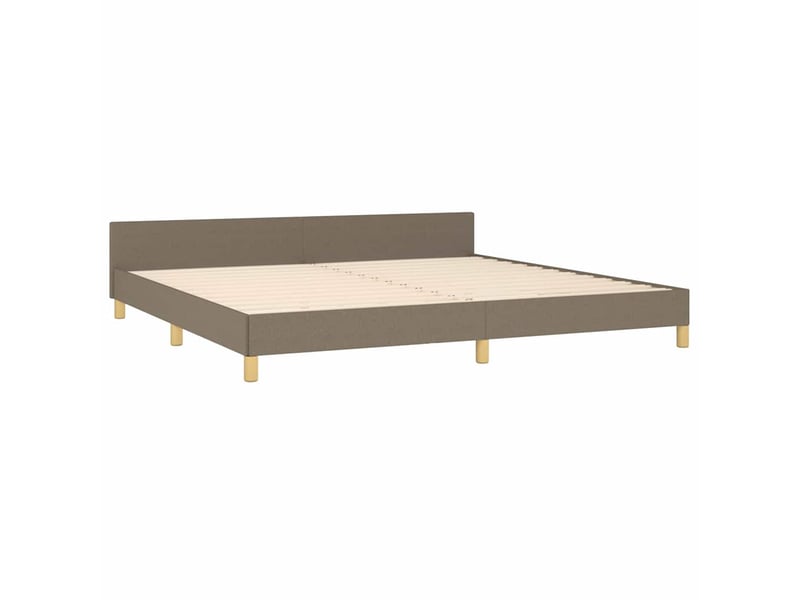  Lit double- lit adulte -  cadre de lit sans matelas taupe 200x200 cm tissu  - Conforama C
