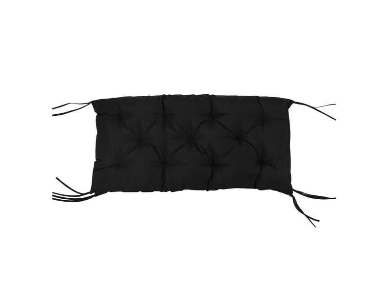 Coussin de banc 3 places 100 x 98 x 8 cm – noir – dossier intégré avec 6 liens, intérieur et extérieur - Conforama D