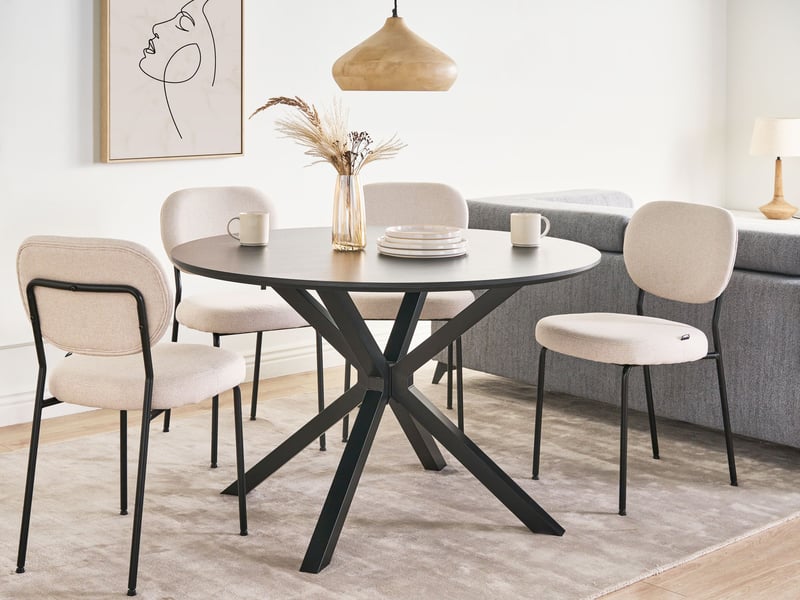  Table de repas fitzroy noir 120 cm 120 cm  - Conforama B