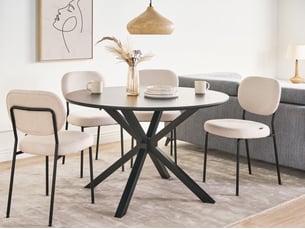 Table de repas fitzroy noir 120 cm 120 cm