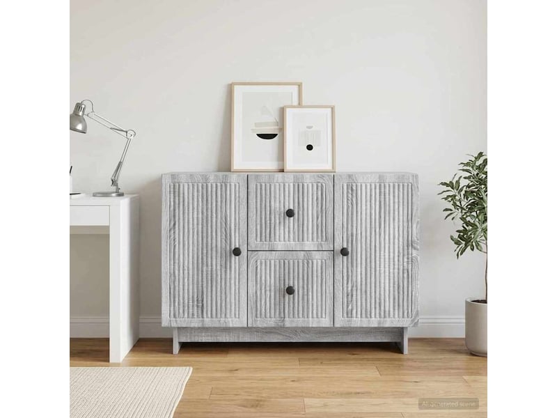  Buffet - bahut - meuble de rangement sonoma gris 89 x 34,5 x 60 cm bois d'ingénierie  - Conforama D