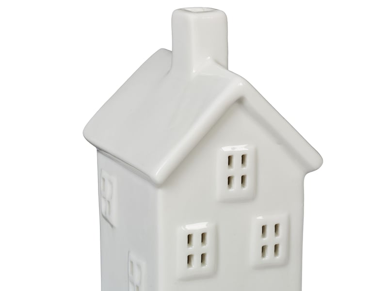 Photophore en forme de maison ambiance cosy déco intérieur 18 x 12 x 12 cm en porcelaine blanche 13_0015180  - Conforama D