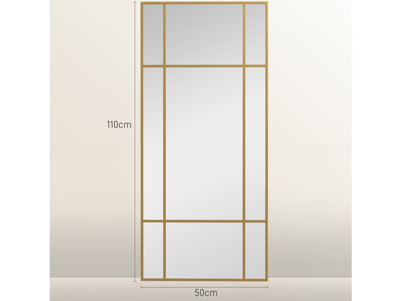 Miroir mural 110x50 cm rectangulaire avec cadre métal doré  - Conforama E