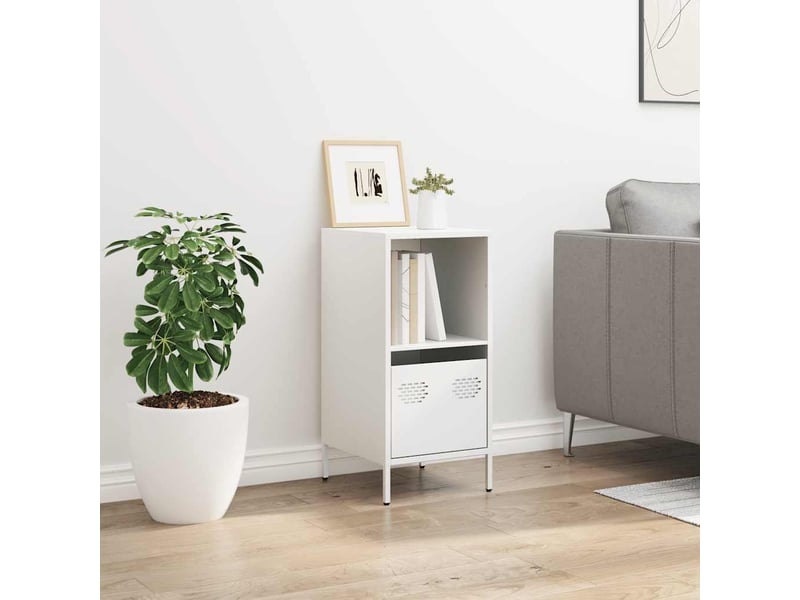  Buffet - bahut - meuble de rangement blanc 35x39x73,5 cm acier laminé à froid  - Conforama C