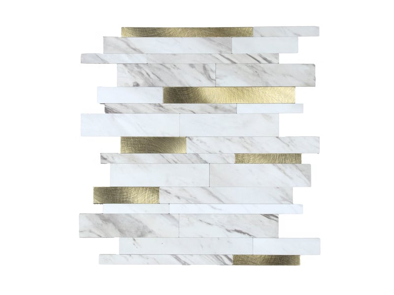  Crédence adhésive murale 3d motif lamelles 4 pièces 25x25 cm  - Conforama A