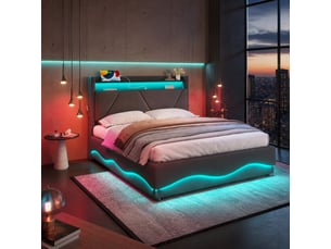 Lit coffre 140x200 cm MAISENTIEL coloris gris