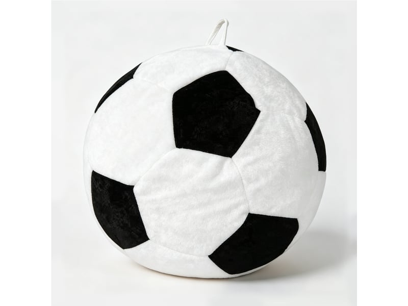  Fauteuil poire ballon de football,100x80 cm,flanelle,blanc et noir  - Conforama A