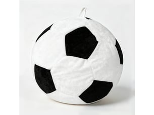 Fauteuil poire ballon de football,100x80 cm,flanelle,blanc et noir