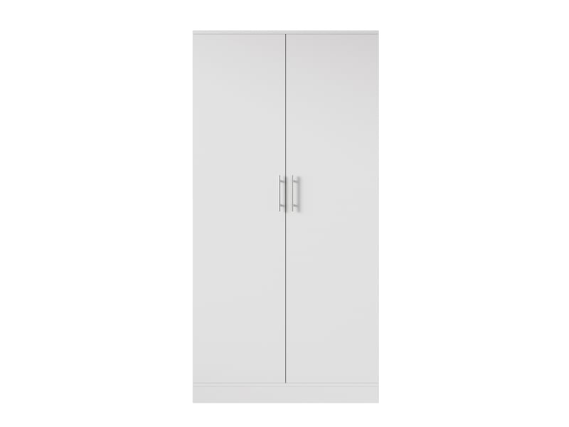  Meuble à chaussures blanc 160x80x40 cm, armoire haute avec portes et étagères ajustables, rangement entrée moderne en panneau de particules  - Conforama A