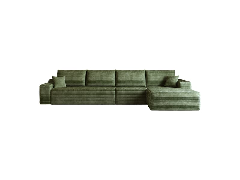  Canapé d'angle modulable vert avec méridienne, canapé en l assise profonde sans montage pour salon, 270cm  - Conforama A