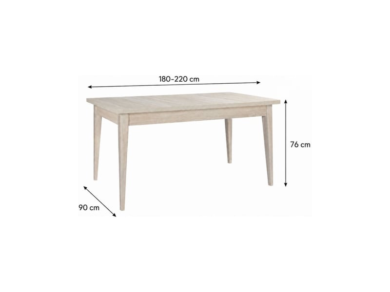  Salle à manger complète malmo avec table extensible 180-220 cm, buffet 165 cm et étagère murale – chêne clair et gris  - Conforama E