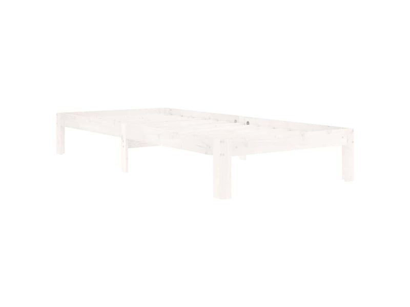  Lit simple- lit adulte -  cadre de lit sans matelas blanc bois de pin massif 90x200 cm  - Conforama B
