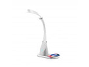 Fabrilamp rejalgar lampe de bureau led blancchrome 5 w 400 lm, charge qi, tactile et dimmable