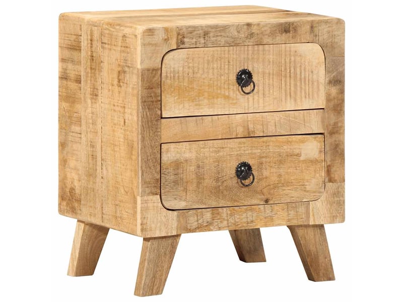  Vidaxl lot 2 tables de chevet bois massif manguier brut meuble rangement 40x32x46 cm chambre à coucher  - Conforama C