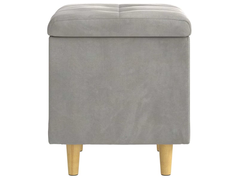  Ottoman, repose pied salon avec rangement gris clair 40x40x45 cm velours  - Conforama E