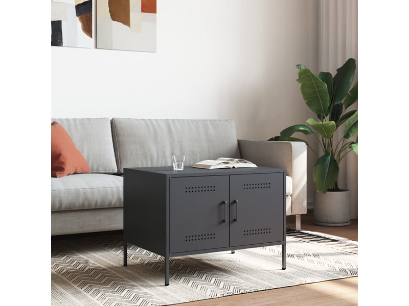  Table basse | table d'appoint salon anthracite 68x50x50,5 cm acier  - Conforama B
