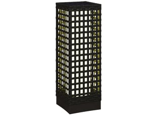 Lampe solaire de jardin,meulva,15,5x15,5x46 cm,avec capteur,acier et résine tressée,noire