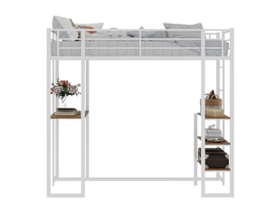 Lit mezzanine 90x190 cm MEUBLIV coloris blanc
