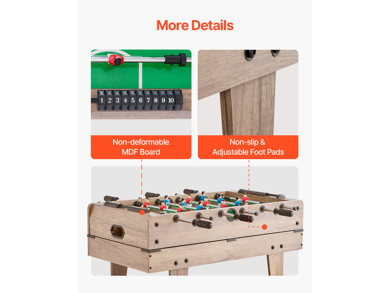  Vevor table de hockey sur air 82 cm 4 en 1 avec billard ping-pong pour famille  - Conforama C