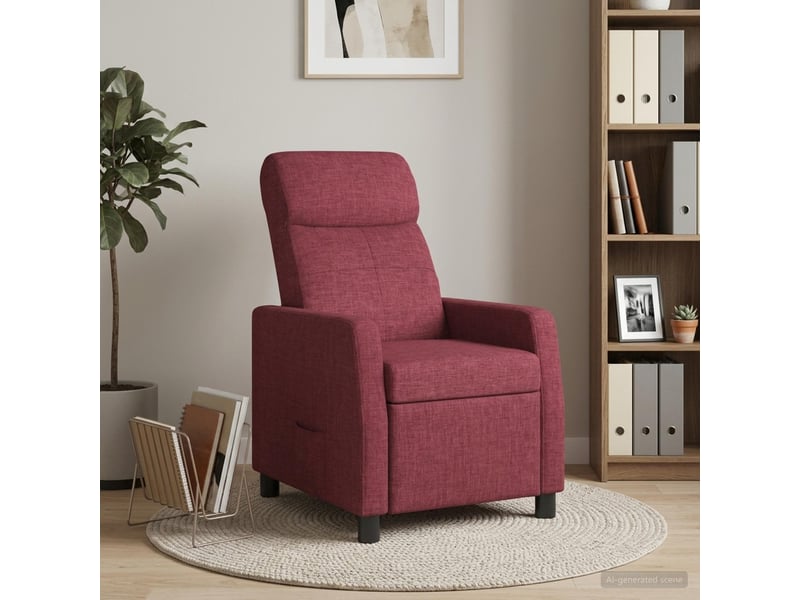Vidaxl fauteuil inclinable bordeaux tissu - Conforama B