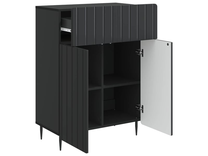 Buffet - bahut - meuble de rangement noir 66 x 34,5 x 92 cm bois d'ingénierie - Conforama D