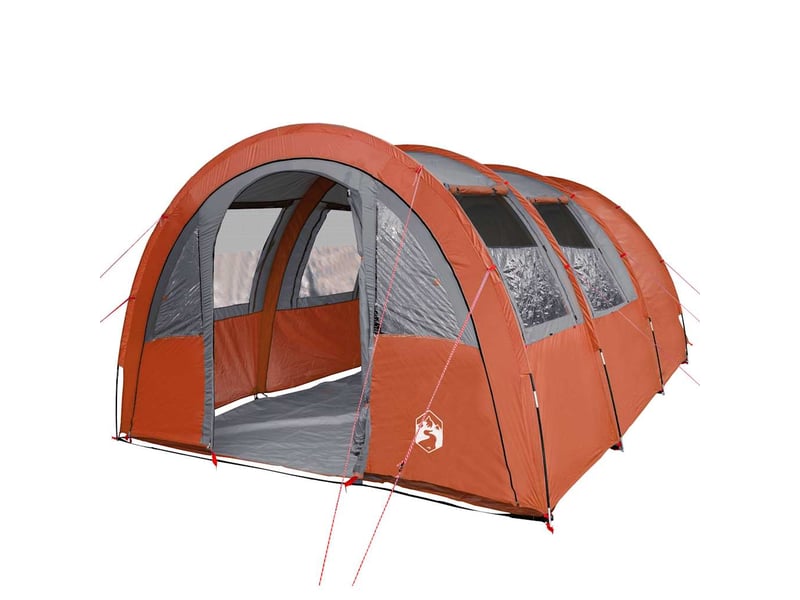 Tente de camping, tente tunnel 4 personnes gris et orange imperméable shl24094 - Conforama D