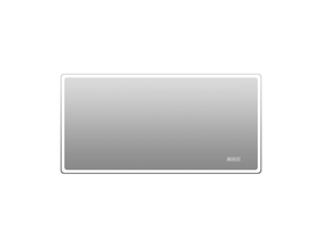Miroir rectangulaire de salle de bain coloris argenté <strong>DESMIU</strong>  <strong></strong> - 60 cm x 120 cm