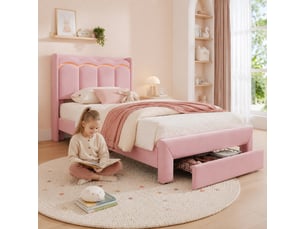 Lit simple 90x200 cm <strong></strong>  <strong>evarich</strong> coloris rose