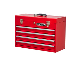 Boîte à outils métal 20,3 4 tiroirs verrouillable coffre rangement atelier garage rouge
