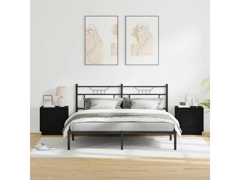  Table de chevet - cabinet de chevet - table de nuit 2 pc noir 44 x 34,5 x 45 cm bois d'ingénierie  - Conforama C