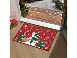Paillasson de noël père noël rouge pour entrée extérieure, tapis de bienvenue pour porte d'entrée, tapis de noël antidérapant pour intérieur ou extéri