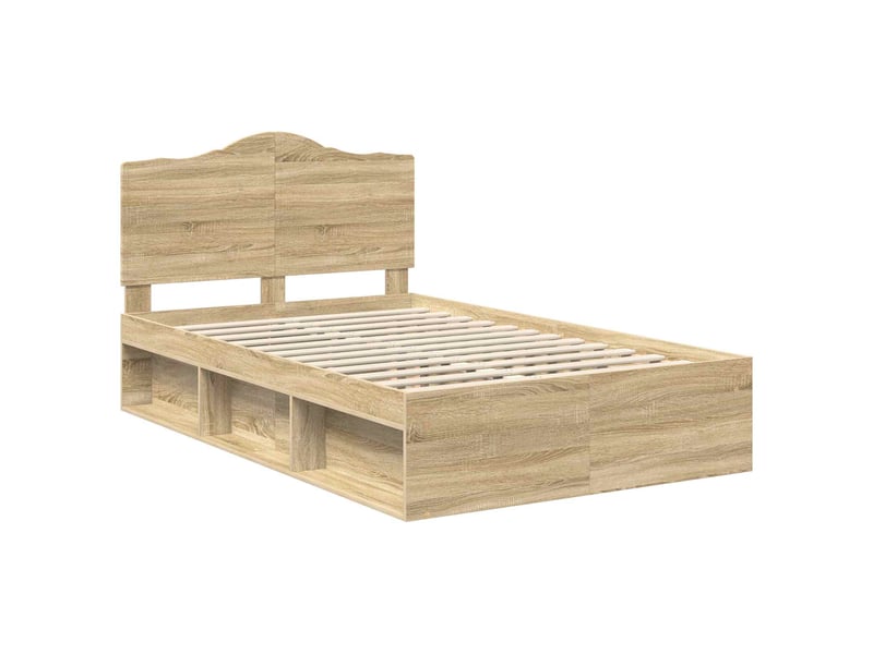  Lit double- lit adulte -  cadre de lit avec tête de lit sonoma 120 x 190 cm pin massif  - Conforama C